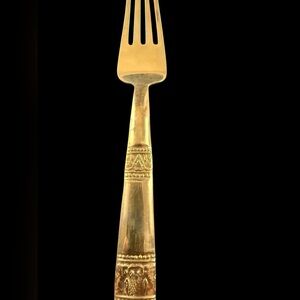 VTG Brass Dinner Forks Set Of 12 Ornate Decorative Handles